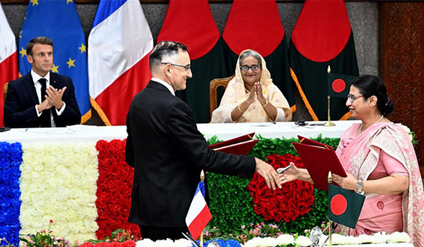 Dhaka and Paris signed two bilateral instruments to enhance cooperation in different fields.
