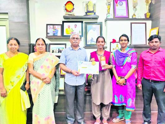 Student achieved first position in state level yoga competitions