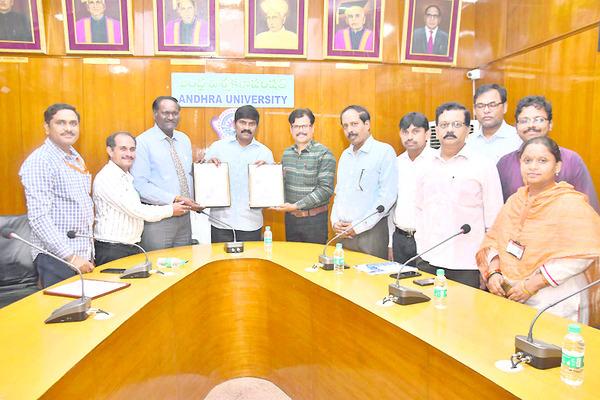 Andhra University and Rodeta Bioservey exchanging the agreement