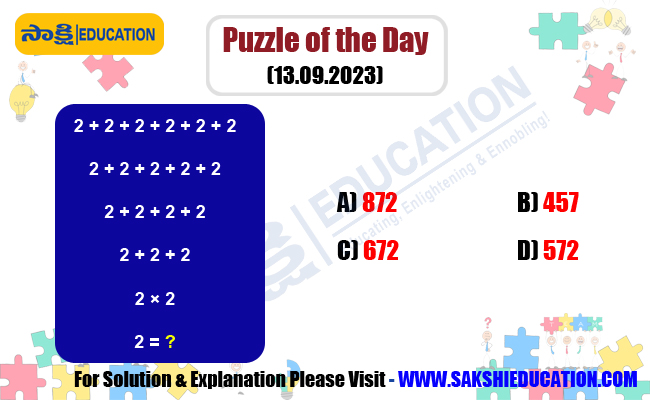 Puzzle of the Day (13.09.2023),sakshi education, daily puzzles