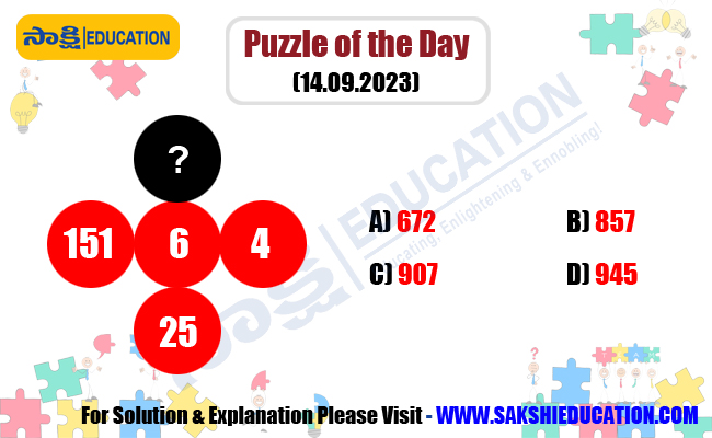 Puzzle of the Day (14.09.2023),sakshi education, daily puzzles