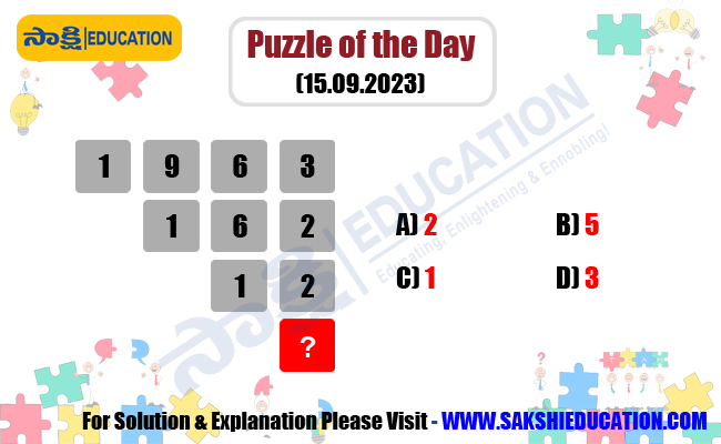 Puzzle of the Day (15.09.2023),sakshi education, daily puzzles