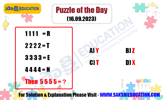 Puzzle of the Day (16.09.2023),sakshi education, Daily puzzles