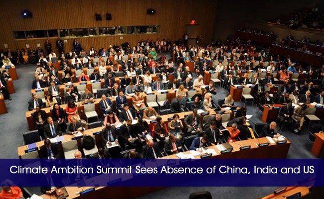 Climate Ambition Summit Sees Absence of China, India and US