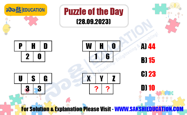 Puzzle of the Day (28.09.2023),sakshi education, daily puzzles