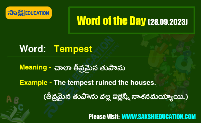 Word of the Day (28.09.2023),sakshi education, daily words