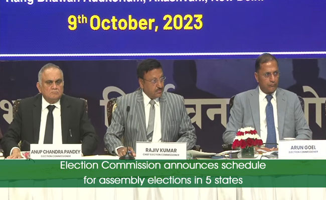 Election Commission announces schedule for assembly elections in 5 states