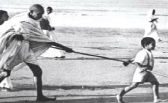 Mahatma Gandhi's Iconic Lathi,Mahatma Gandhi on Salt March, 1930,Gandhi's Historic Salt March