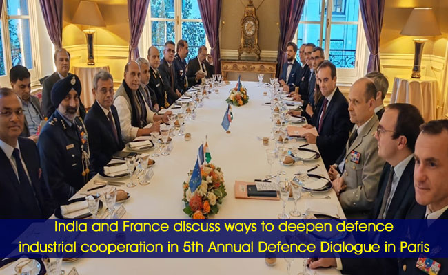 India and France discuss ways to deepen defence-industrial cooperation in 5th Annual Defence Dialogue in Paris