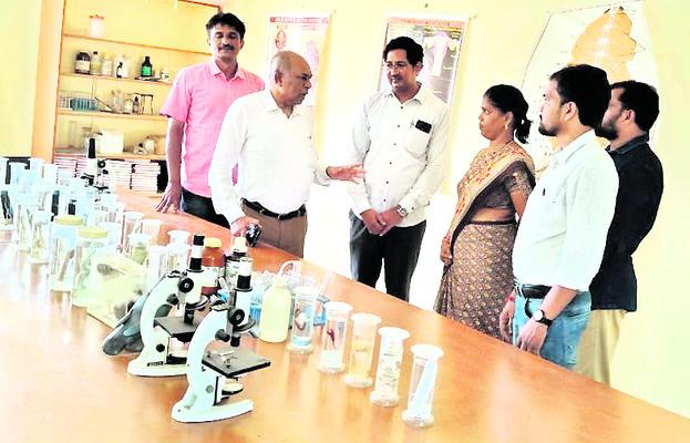 NRI-owned College Inspections, Permission and Ownership Concerns, RIO Satyanarayana inspecting college labs,Higher Education Inspection