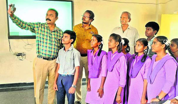 Selfie with Toppers in Andhra Pradesh Govt Schools