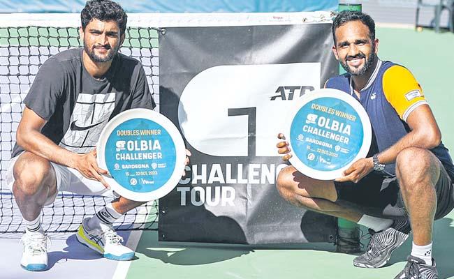 Arjun Kadhe and Rithvik Choudary - ATP Challenger Doubles Champions in Olbia, Italy, Kadhe and Choudary Celebrate Victory in Olbia, Italy,Arjun-Rithvik duo wins ATP Challenger title,ATP Challenger Doubles Winners - Kadhe and Choudary