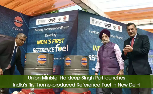Union Minister Hardeep Singh Puri launches India’s first home-produced Reference Fuel in New Delhi