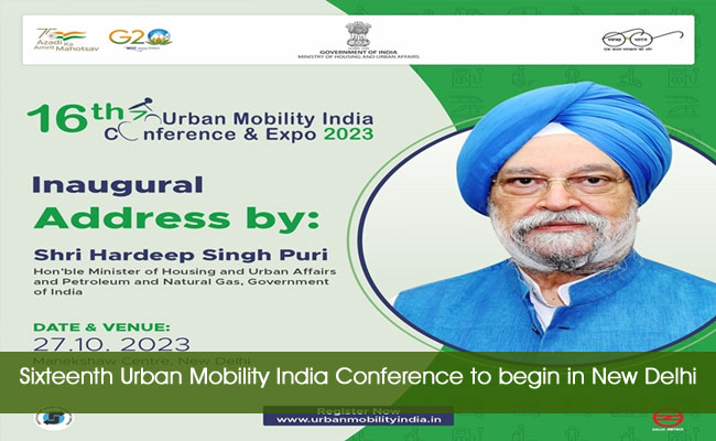 Sixteenth Urban Mobility India Conference to begin in New Delhi