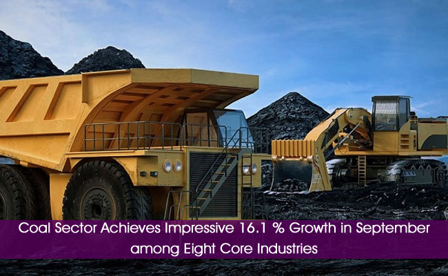 Coal Sector Achieves Impressive 16.1 % Growth in September among Eight Core Industries