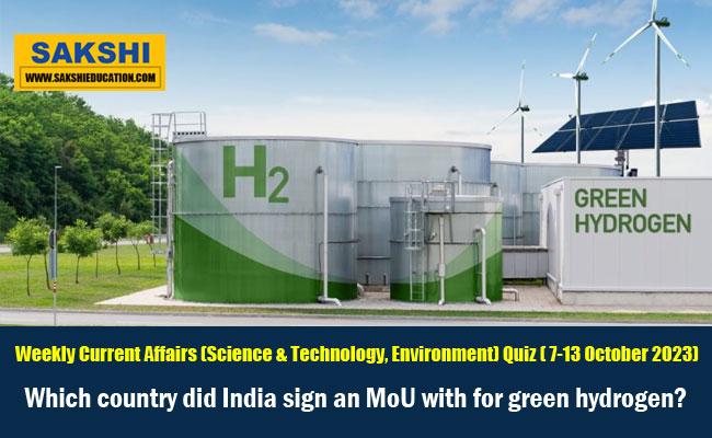 Which country did India sign an MoU with for green hydrogen?