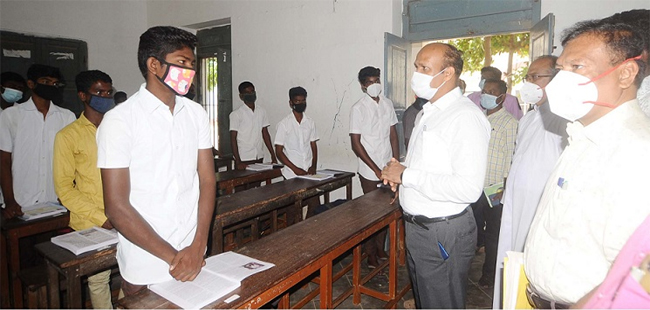 Sudden inspection at school by district education officer,District Education Officer emphasizing focus on tenth class during surprise inspections.