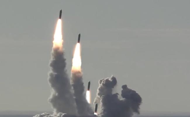 Military test-fires ICBM from submersible platform, Intercontinental ballistic missile launch from Russian nuclear submarine, Russian military successfully tests nuclear submarine-launched missile, Submarine-launched intercontinental ballistic missile test by Russian Army, Russia test fires nuclear-capable ballistic missile, Russian Army test-fires intercontinental ballistic missile from submarine, 