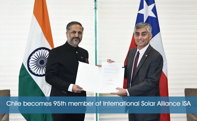 Chile becomes 95th member of International Solar Alliance ISA
