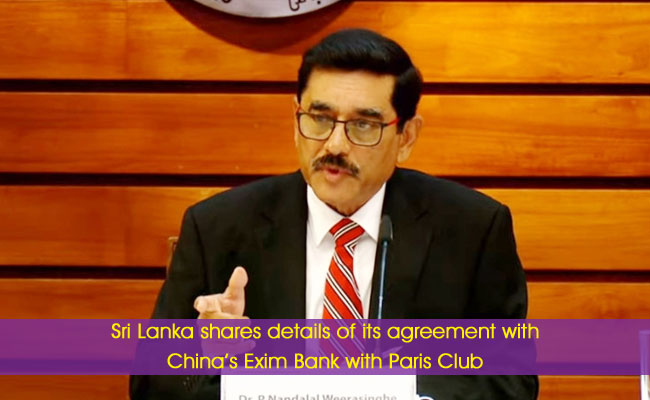 Sri Lanka shares details of its agreement with China’s Exim Bank with Paris Club