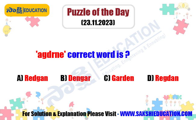 Puzzle of the Day (23.11.2023), sakshi education daily puzzles, Fun puzzles