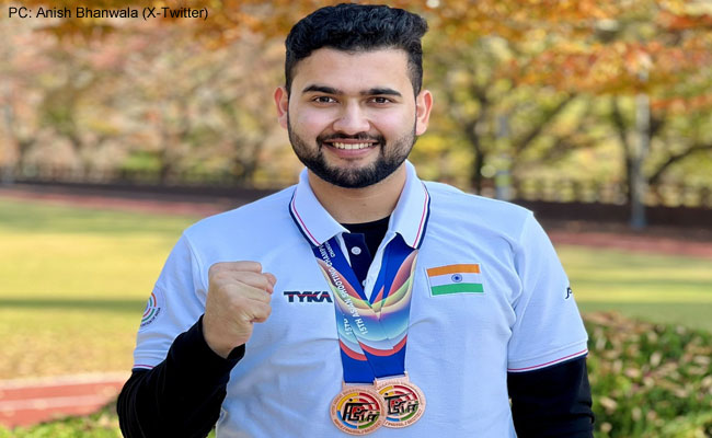 Anish Bhanwala Becomes First Indian Shooter To Win a Medal In 25m Rapid Fire at ISSF World Cup Final