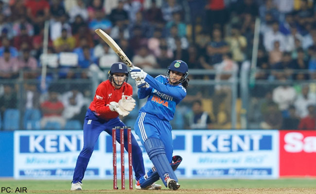 In Women's Cricket, India defeats England by five wickets in third & final T20 International at Wankhede Stadium, Mumbai