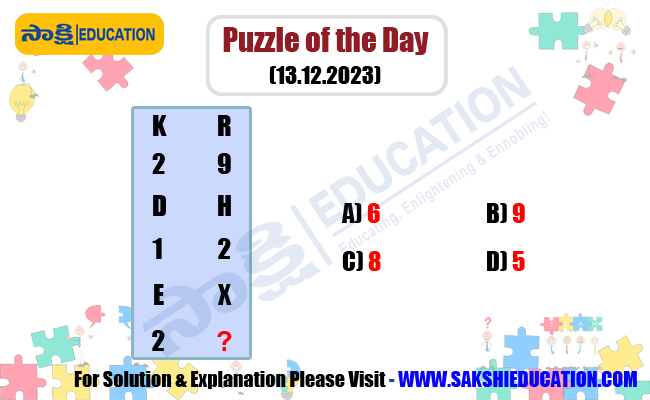 Puzzle of the Day  sakshi education maths puzzles