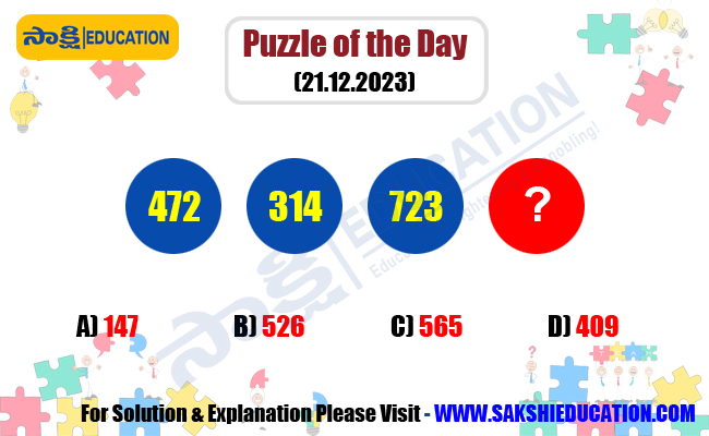 Puzzle of the Day  sakshi education  maths puzzles