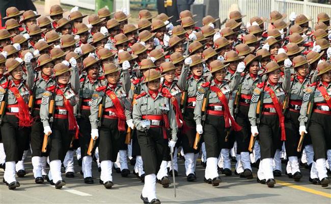 Women's Tri-Forces Troupe Marching in Republic Day Parade   Tri-Forces Women's Troupe and Fire Brigade Unite for Republic Day  Rehearsals for the 75th Republic Day parade underway at Kartavya Path 