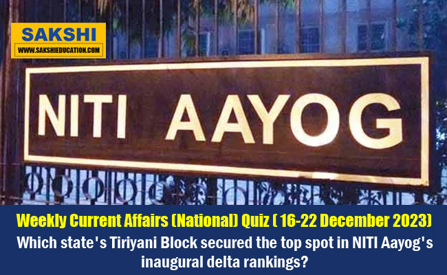 Weekly Current Affairs National GK Quiz 16-22 December 2023