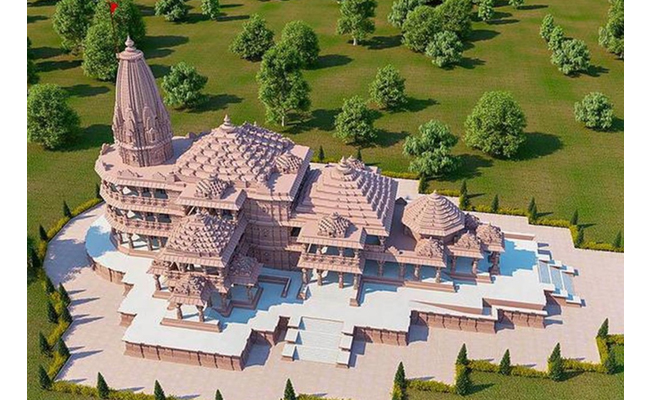 Grand Entrance of Architectural Marvel    Modern Technology in Temple Construction    Construction process of Ram Mandir   Golden Spires of Ram Temple Construction  
