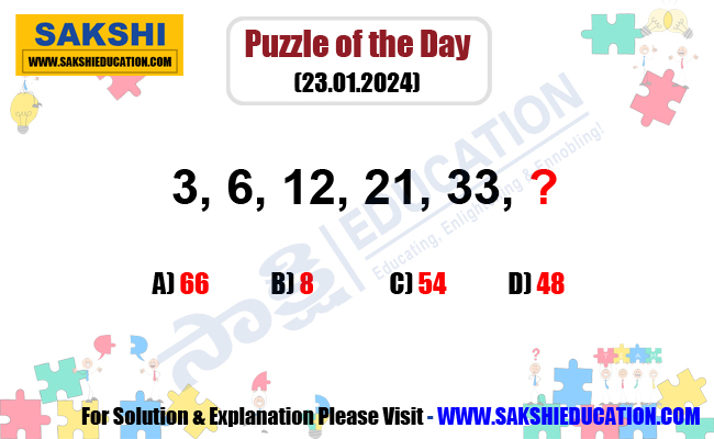 Puzzle of the Day    sakshi education puzzles   maths puzzles