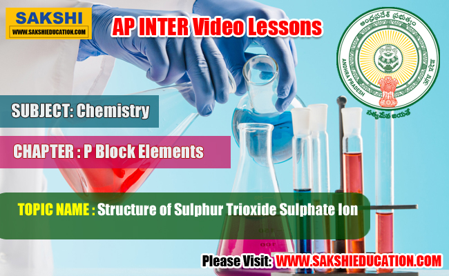 AP Sr Inter Chemistry Videos- P Block Elements - Structure of Sulphur Trioxide Sulphate Ion 