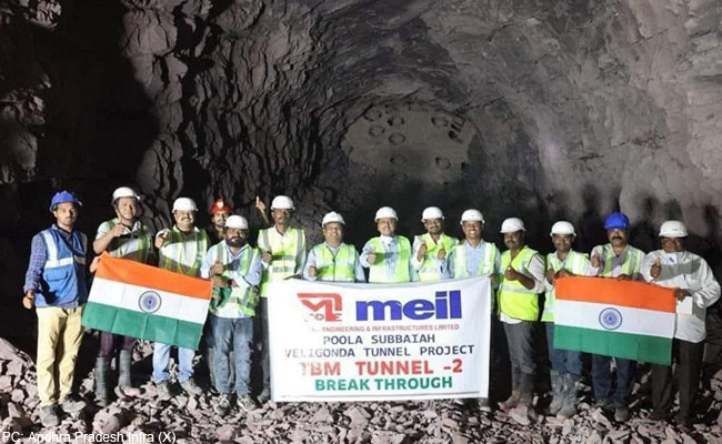 Major break through for Veligonda project, MEIL completes 2nd tunnel excavation