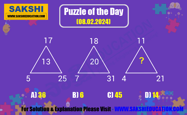 Puzzle of the Day    Missing number puzzles sakshi daily puzzles