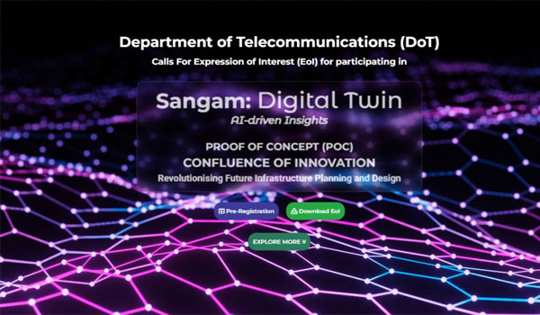Recently the Department of Telecommunications DoT has unveiled the Sangam Digital Twin initiative