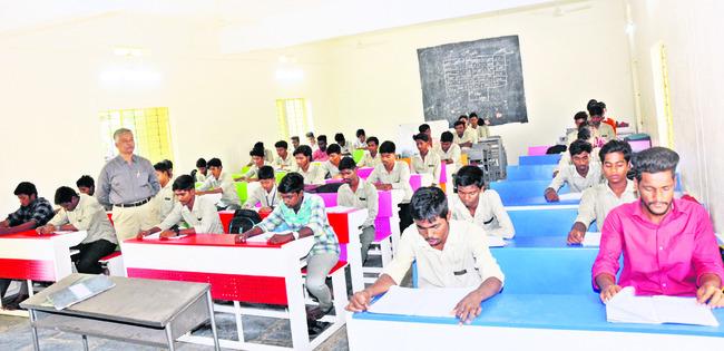 Students at Kothur Govt Boys Junior College in Anantapur
