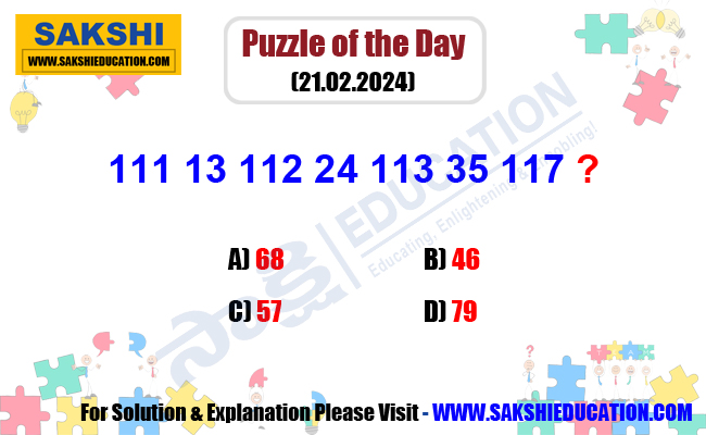 Puzzle of the Day   Missing number puzzles   sakshi education daily puzzles