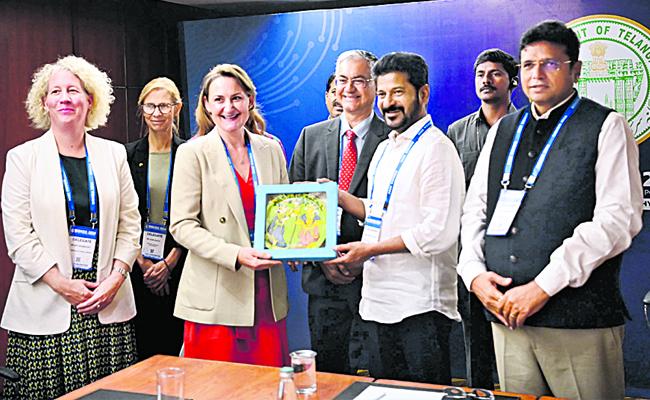 BioAsia-2024 Venue in Hyderabad   300 acres designated for Genome Valley Phase II  Hyderabad Chief Minister Enumula Revanth Reddy speaking at BioAsia-2024   21st Bio Asia Summit Inaugurated By CM Revanth Reddy in Telangana 