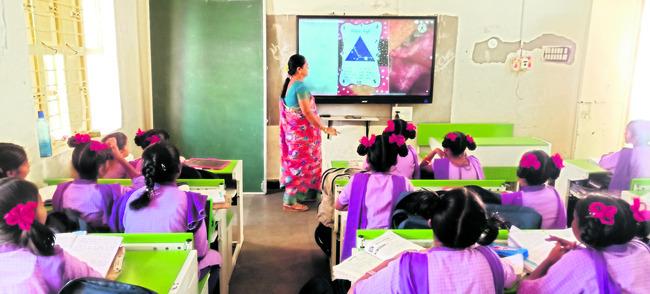 Modern Teaching Equipment in School   Kasturba Gandhi Balika Vidyalaya In Orvakal    Staff Providing Special Care to Students