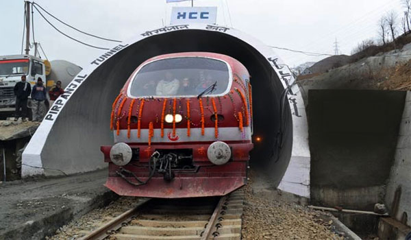 Historic moment as PM Modi inaugurates Jammu's rail tunnel   Prime Minister Modilongest railway tunnel in india   Prime Minister Modi at the inauguration of Udhampur-Srinagar-Baramulla rail link tunnel