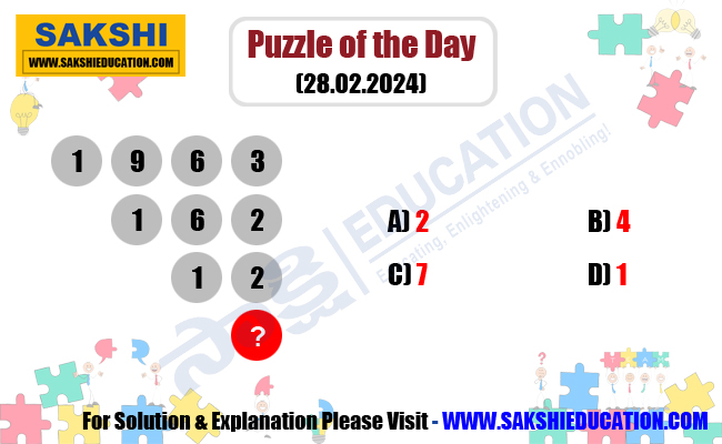 Puzzle of the Day  sakshi education daily puzzles  missing number puzzle