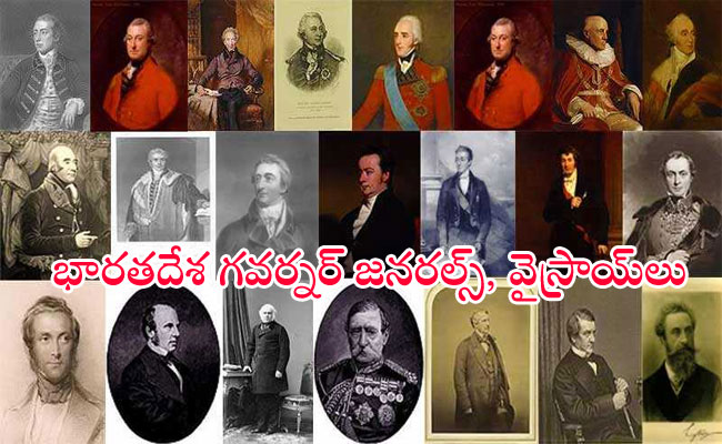 List of Governors General & Viceroys Time Period In India    