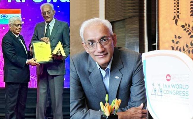 Srinivasan K.Swamy Presented With IAA Golden Compass Award 