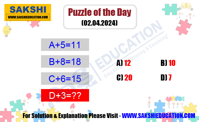 Puzzle of the Day  tricky letter puzzle  sakshieducation daily puzzles