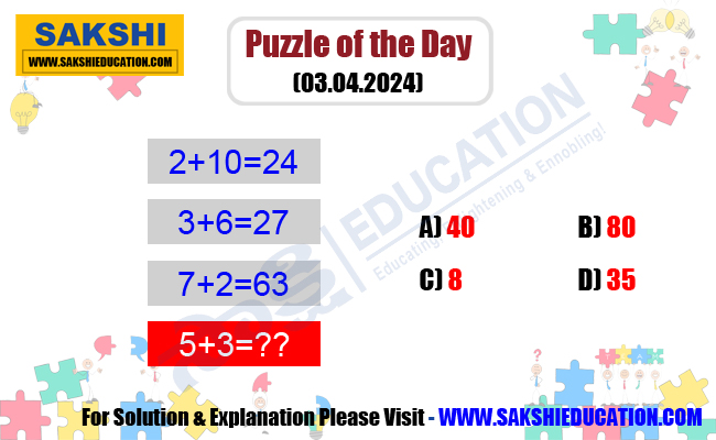 Puzzle of the Day  missing numberpuzzle sakshieducation daily puzzle