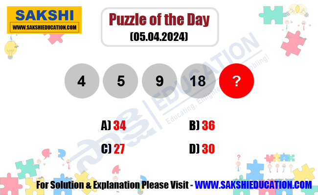 Puzzle of the Day  Missing number puzzle  sakshieduction daily puzzle 