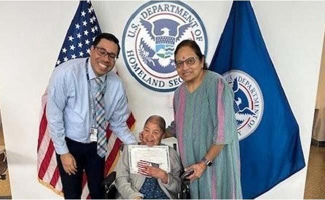 Indian Woman Got American Citizenship In The Age Of 99   Inspirational story 