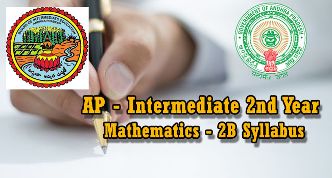 Andhra Pradesh: Intermediate 2nd Year Mathematics 2B(EM) Syllabus 